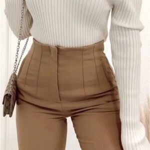 Zara High waisted pleated dress pants